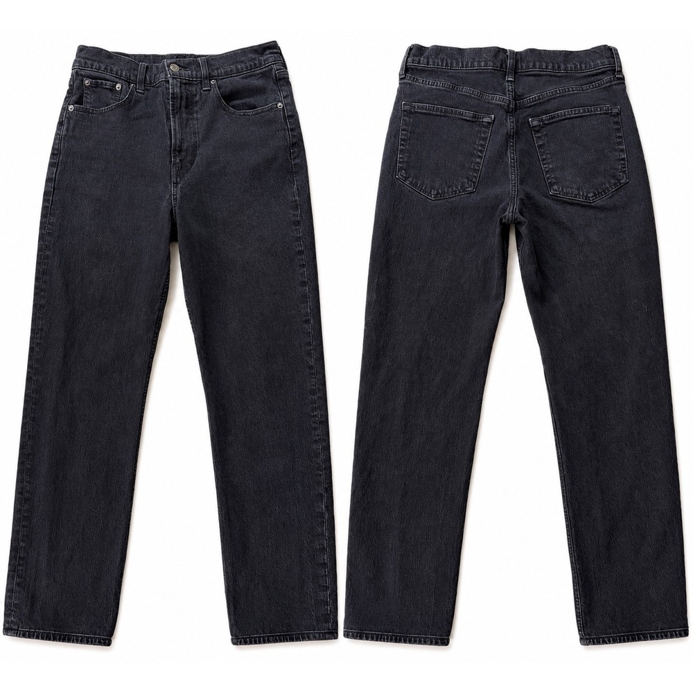 Gap Sky High Straight Jeans Womens 6R Black Denim High Rise Stretch Classic Boho